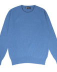 Airforce Blue Huntley 2ply Rib Crew Neck Cashmere Sweater  Robert Old   