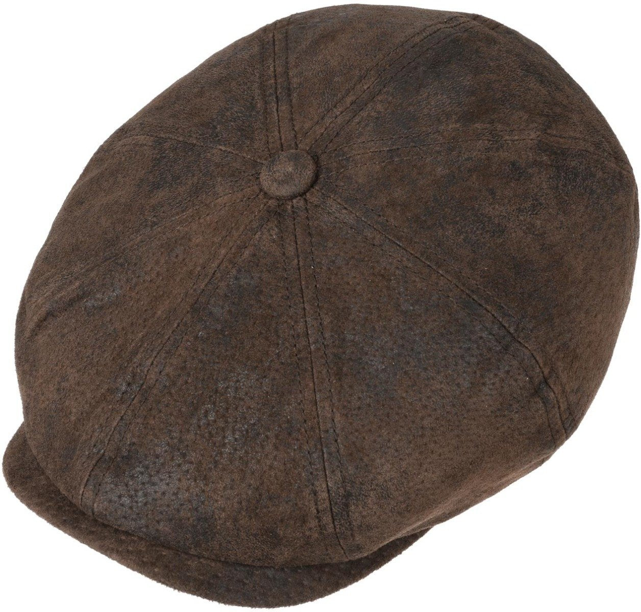 Dark Brown Hatteras Pigskin Leather Cap  Stetson   