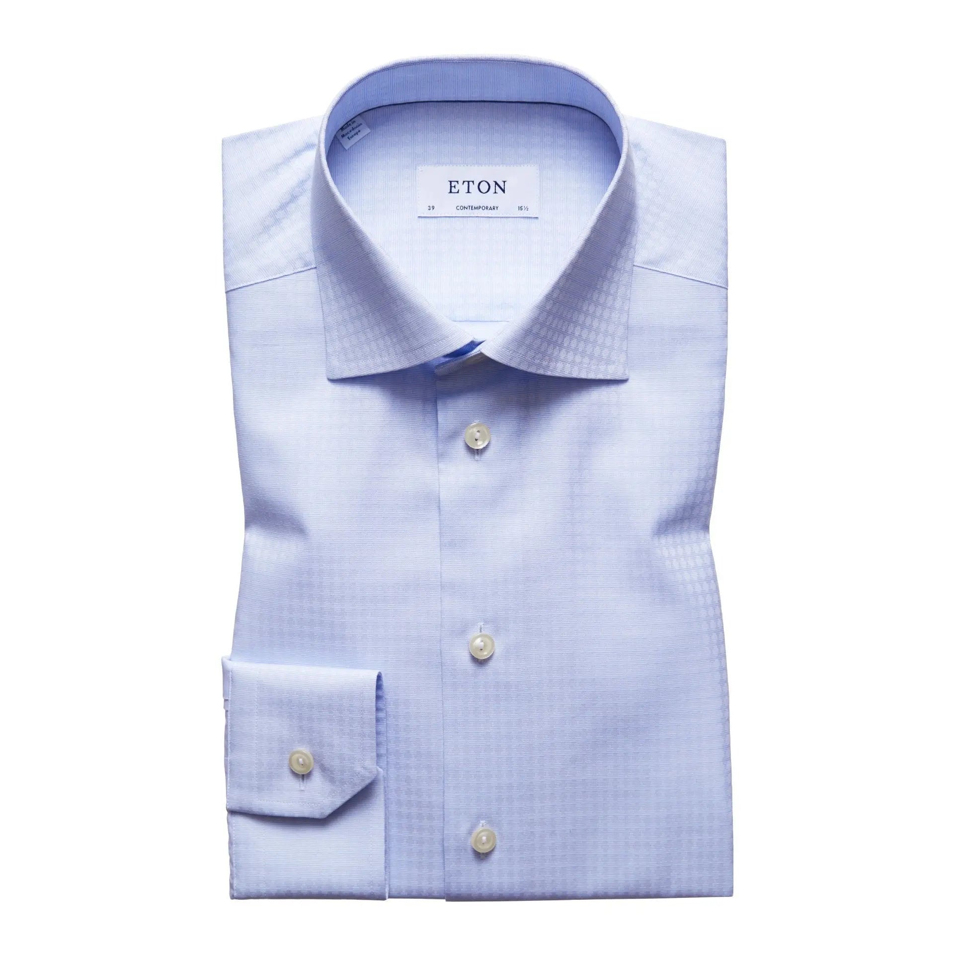 Light Blue Woven Dots Contemporary Fit  Shirt  Eton   