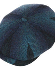 Blue Harris Tweed Hatteras Flat Caps  Stetson   