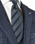 Italian Fine Navy Check Jacket  Belvest   