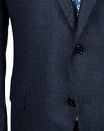 Navy Check Italian Wool & Cashmere Suit  Belvest   