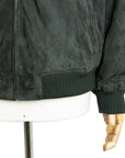 Dark Green Goat Suede Bomber Jacket  Robert Old   