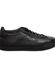 Polished Black Leather Sneaker  Santoni   