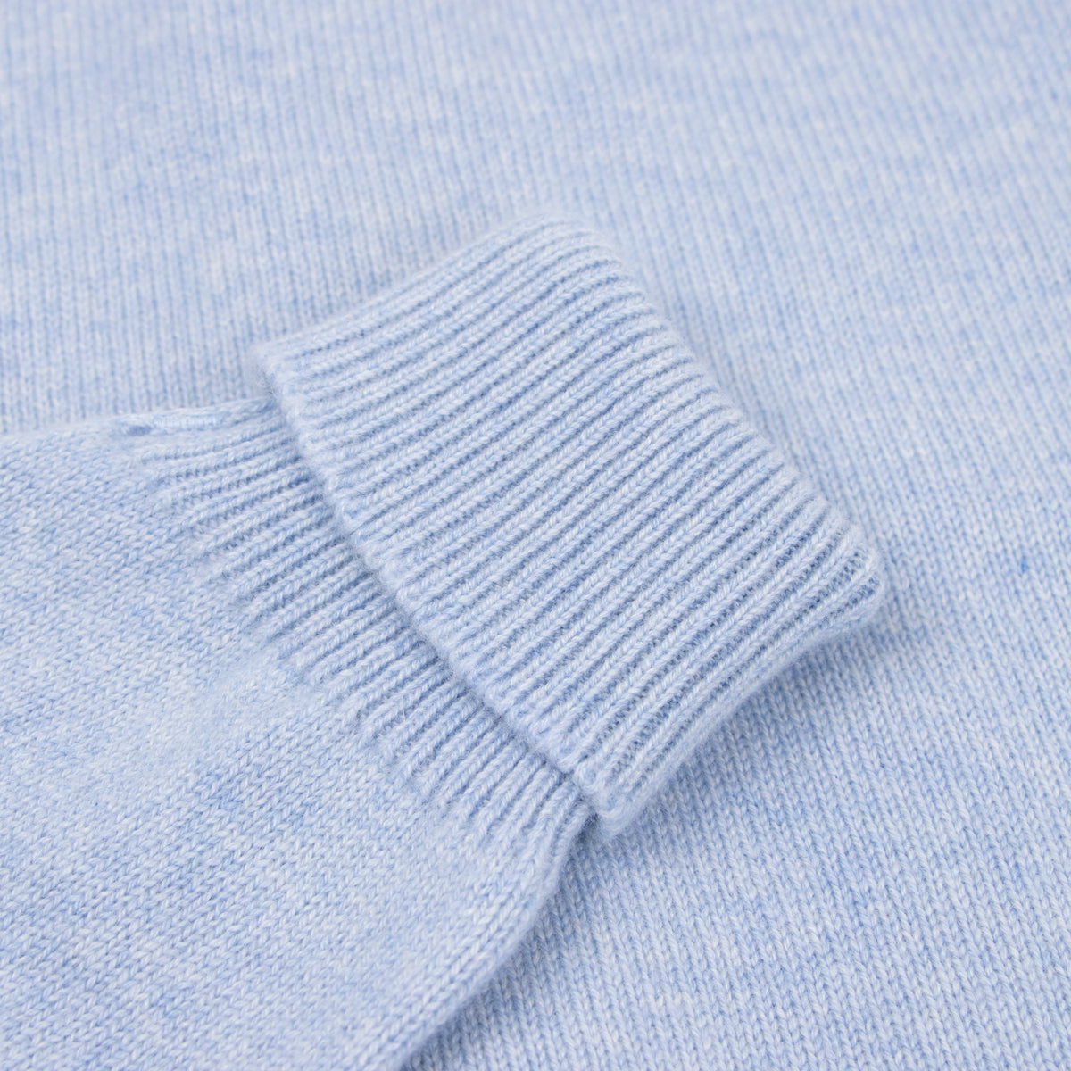 The Barra 4ply Full Zip Cashmere Cardigan - Atollo Blue / White Undyed  Robert Old   