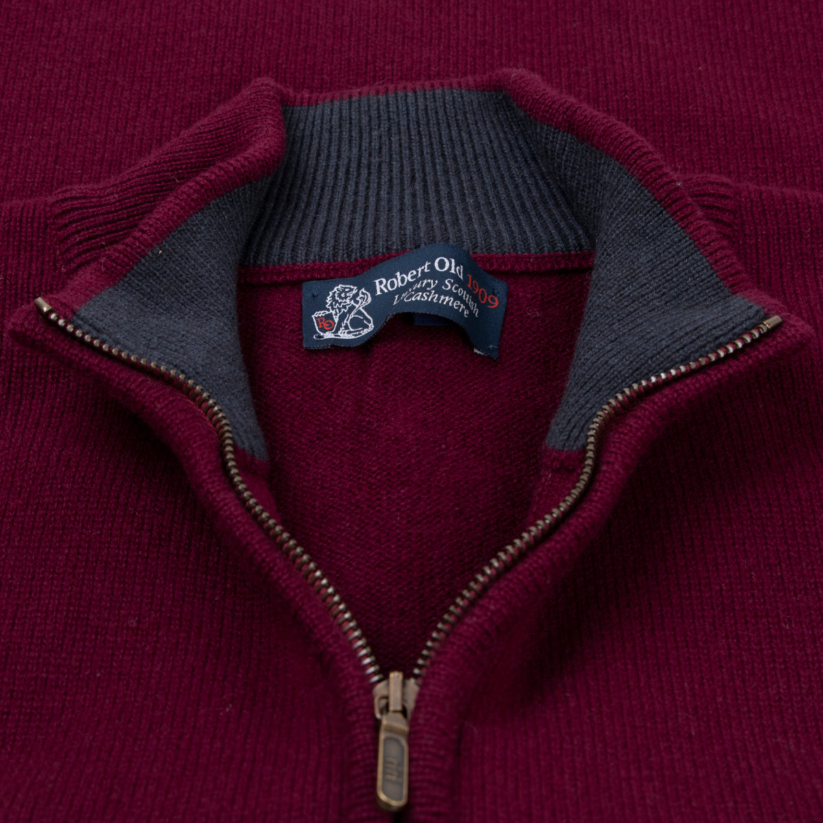 The Barra 4ply Full Zip Cashmere Cardigan - Pompeii Red - Astrakhan  Robert Old   