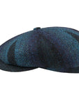 Blue Harris Tweed Hatteras Flat Caps  Stetson   