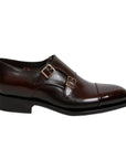 Polished Oxblood Leather Double Buckle Shoe SHOES Santoni