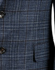 Italian Fine Navy Check Jacket  Belvest   