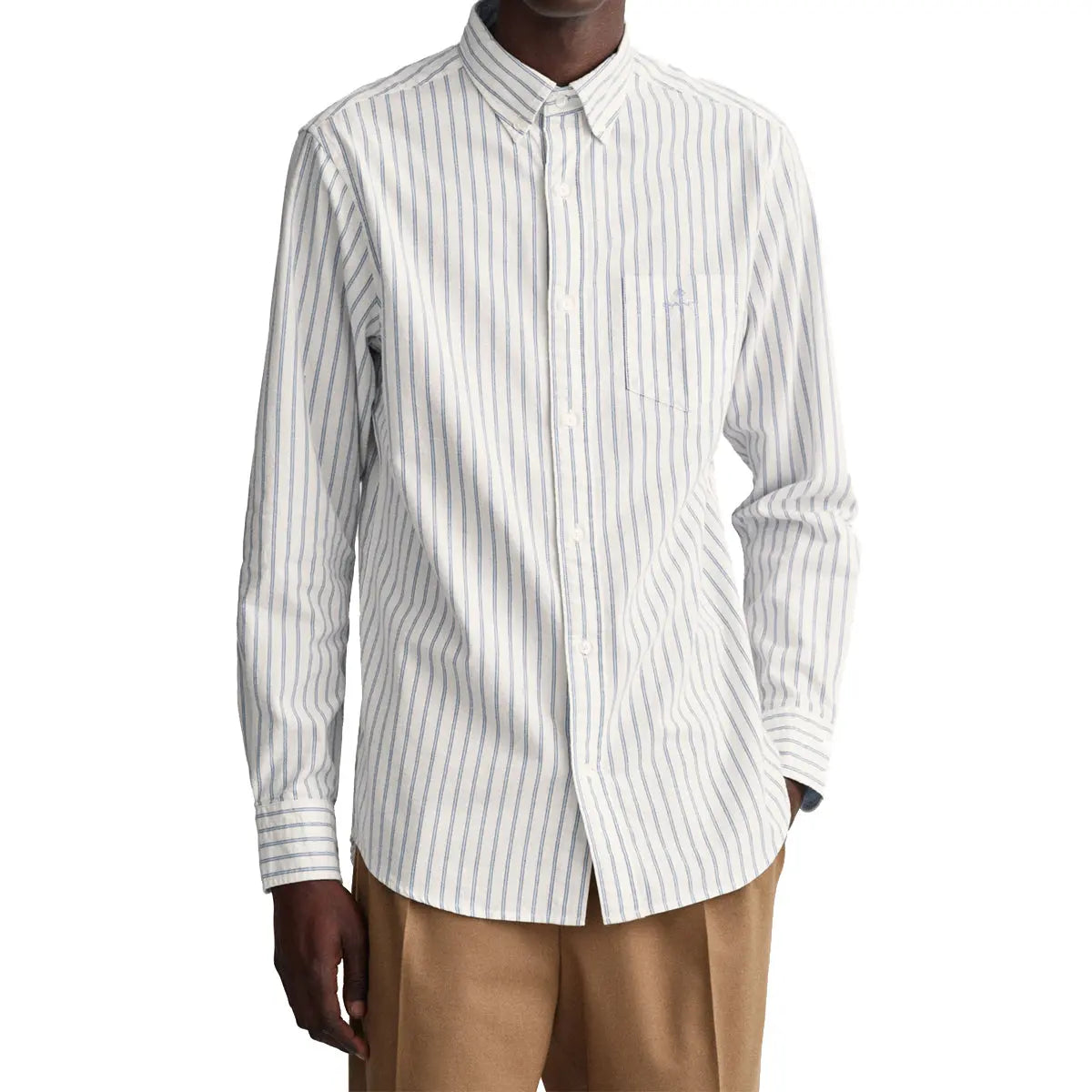 Eggshell Regular Fit Light Oxford Stripe Shirt  Gant   