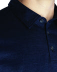 Navy ‘Pachino’ Cotton Jersey Polo Shirt  Moorer   