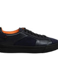 Navy Fabric and Leather Sneaker  Santoni   