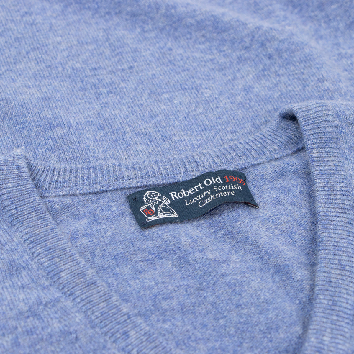 Lapis Blue Blenheim Cashmere Sleeveless V-Neck Sweater  Robert Old   