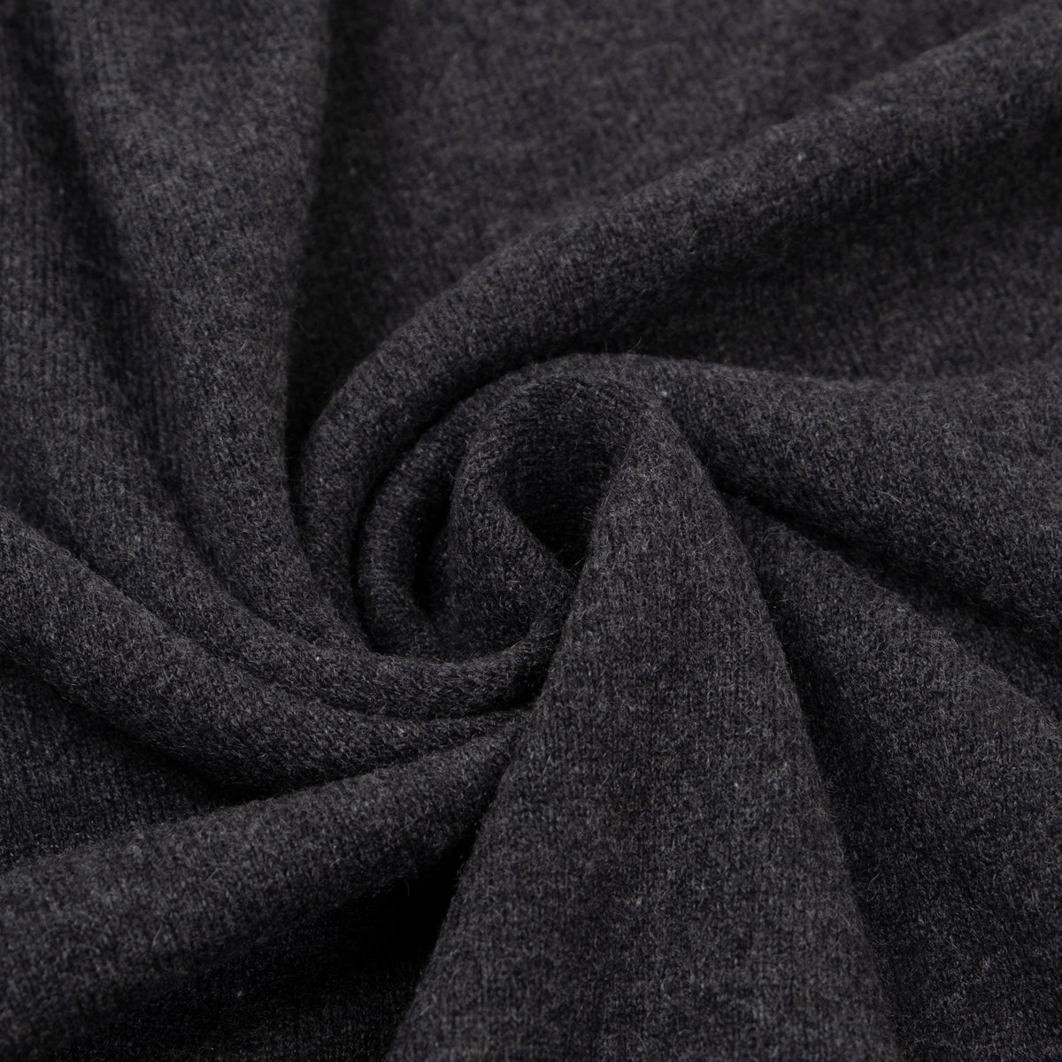 Charcoal Oban 3 button 2ply Cashmere Polo Sweater  Robert Old   