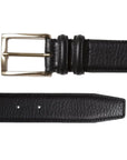 Brass Buckle Calf Leather Belt  - Black  Robert Old   