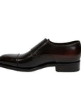 Polished Oxblood Leather Double Buckle Shoe  Santoni   