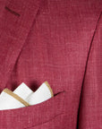 Raspberry Wool, Silk, & Linen Herringbone Jacket JACKETS Robert Old