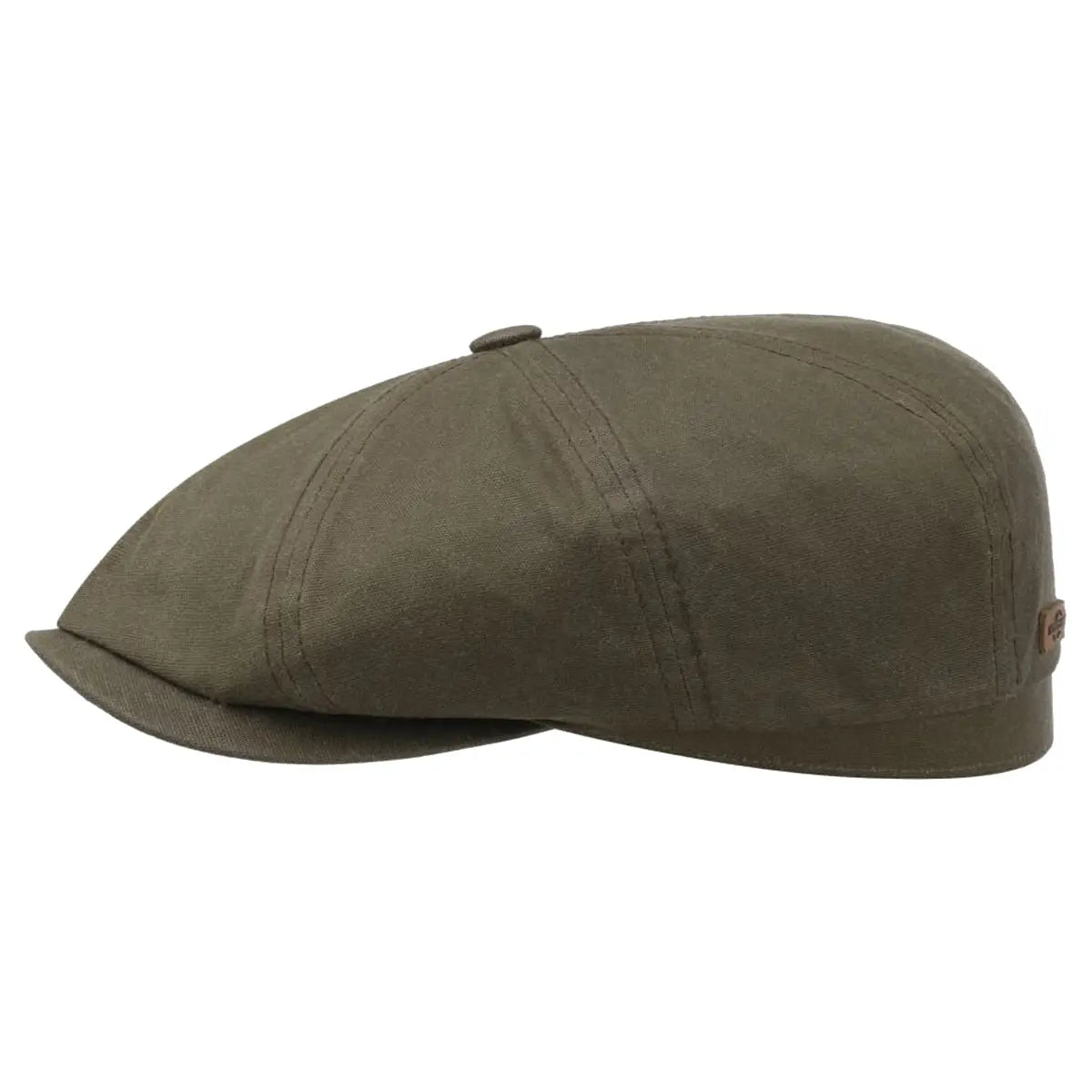 Olive Hatteras Wax Flat Cap with Ear Flaps  Stetson   