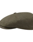 Olive Hatteras Wax Flat Cap with Ear Flaps  Stetson   