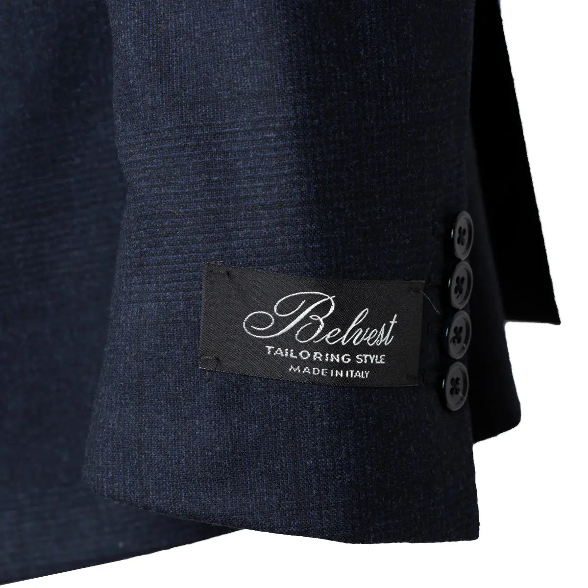 Navy Check Italian Wool & Cashmere Suit  Belvest   