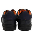 Navy Fabric and Leather Sneaker  Santoni   