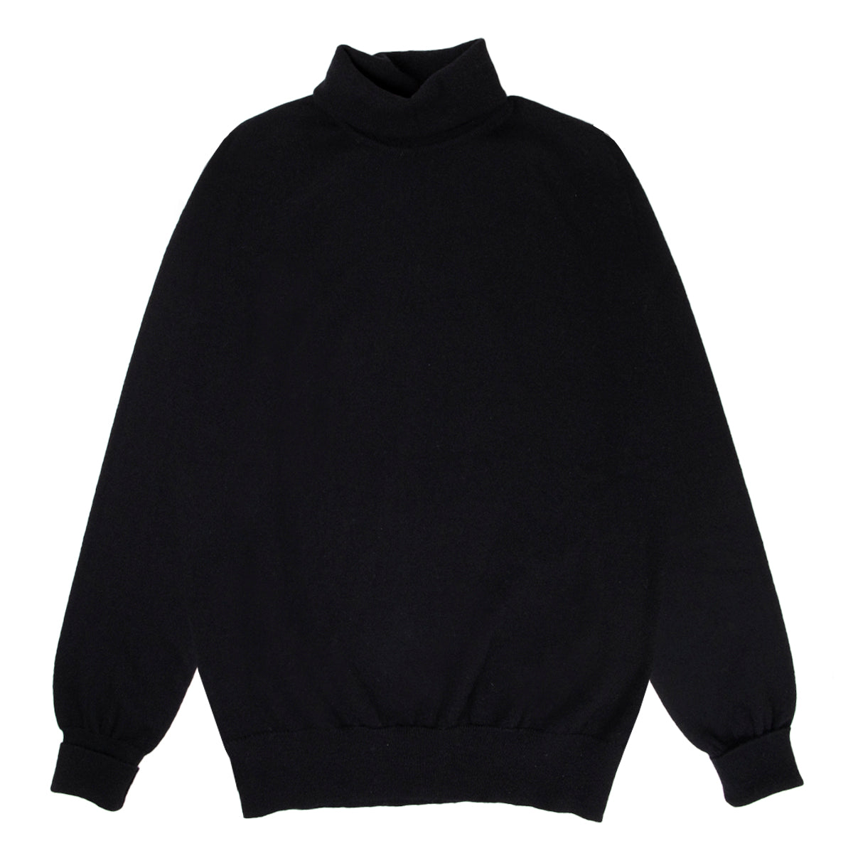 Black Elgin 2ply Roll Neck Cashmere Sweater  Robert Old   