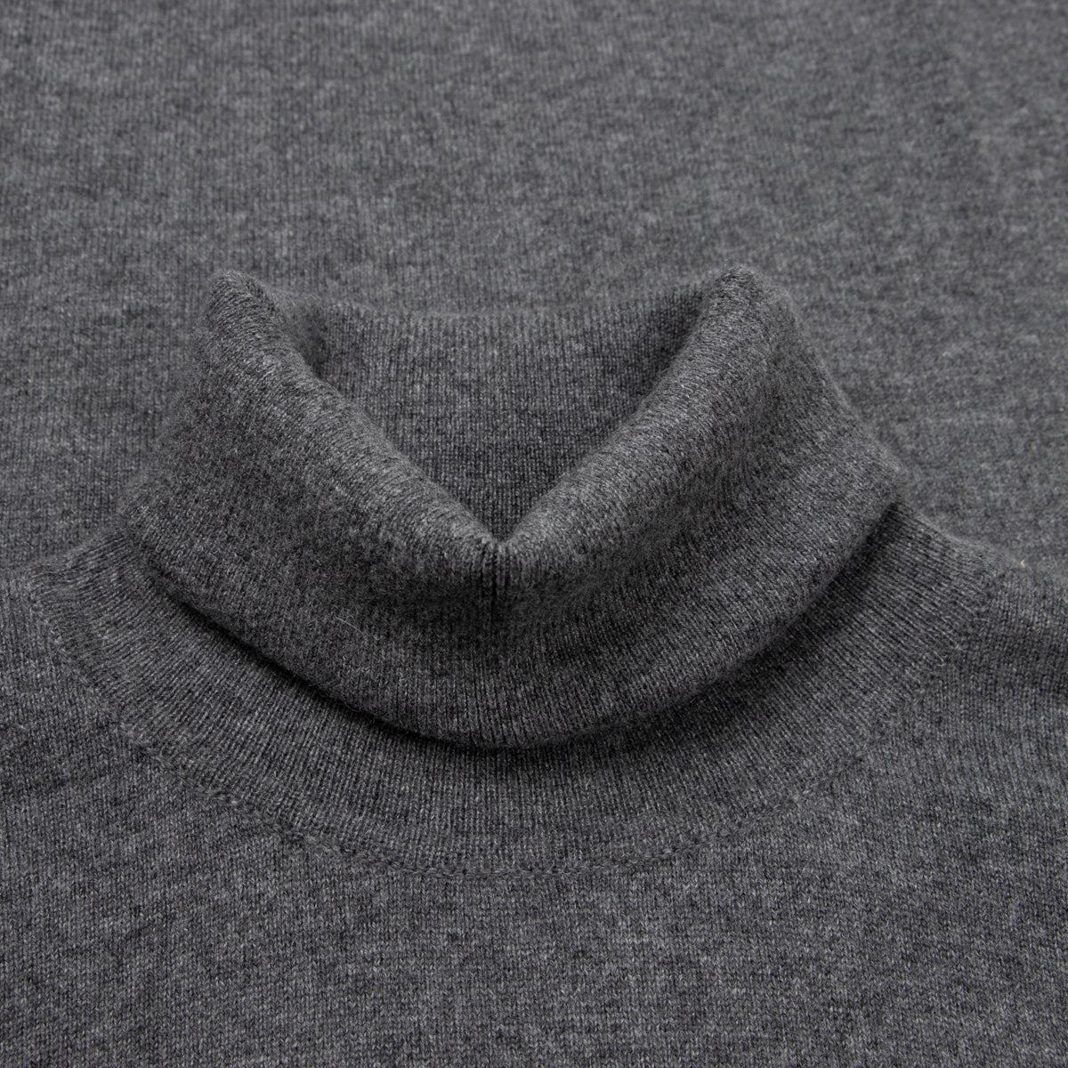 Derby Grey Elgin 2ply Roll Neck Cashmere Sweater  Robert Old   