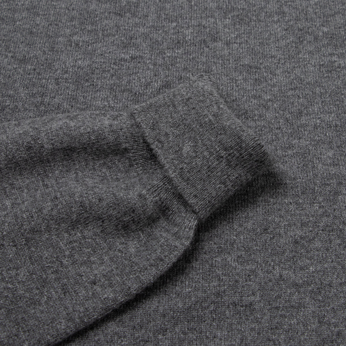 Derby Grey Elgin 2ply Roll Neck Cashmere Sweater  Robert Old   