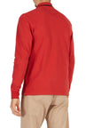 Red Long Sleeve Piqué Cotton Polo Shirt  La Martina   