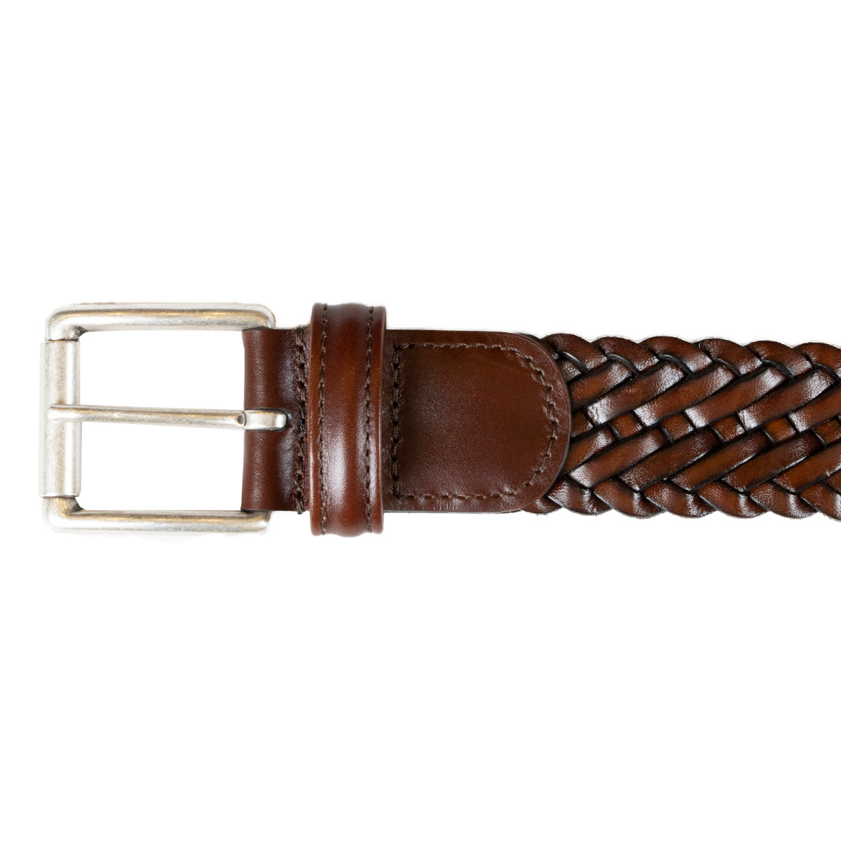Brown Woven Leather Belt  Robert Old   
