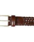 Brown Woven Leather Belt BELTS/BRACES Robert Old