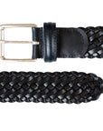 Navy Woven Leather Belt BELTS/BRACES Robert Old