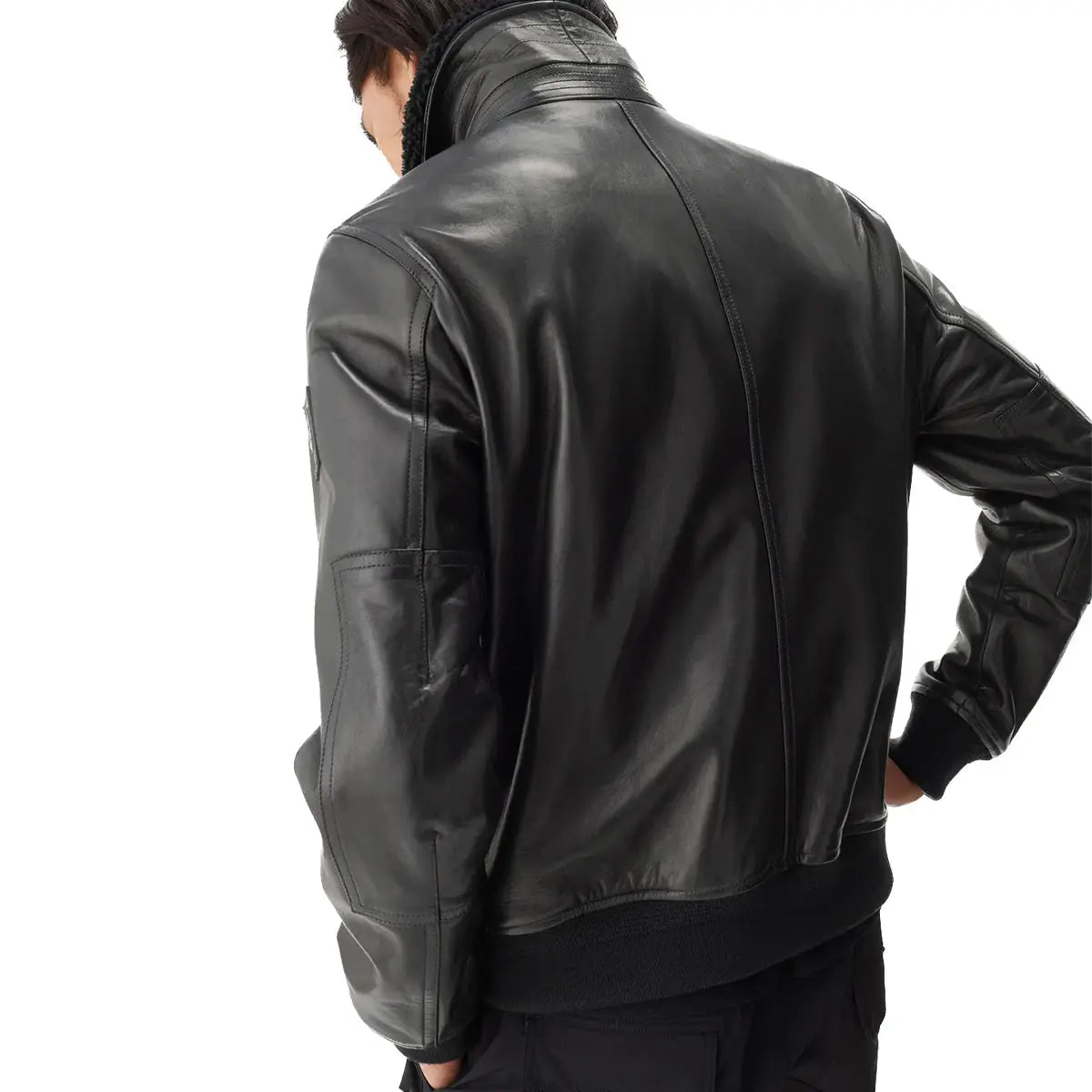 Black ‘Chart’ Nappa Leather Flight Jacket  Belstaff   
