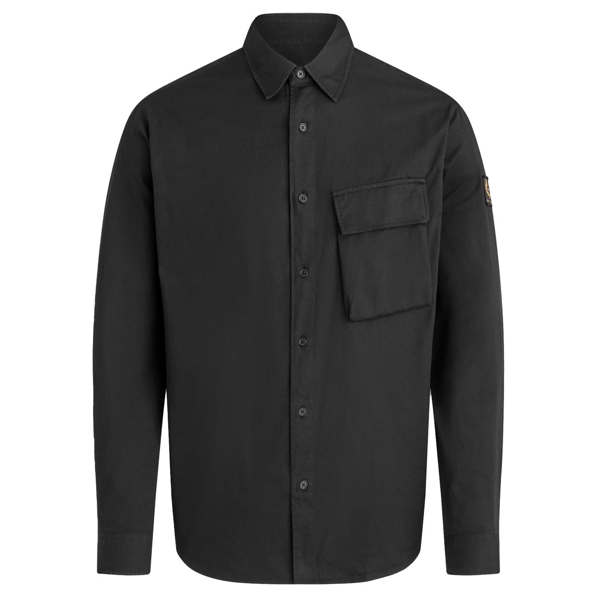 Black Garment Dyed Cotton Scale Shirt  Belstaff   