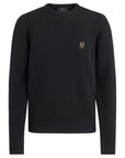 Black Lambswool Watch Crew Neck Jumper  Belstaff   