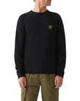 Black Lambswool Watch Crew Neck Jumper  Belstaff   