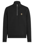 Black Quarter Zip Jersey Cotton Sweatshirt  Belstaff   