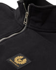 Black Quarter Zip Jersey Cotton Sweatshirt  Belstaff   