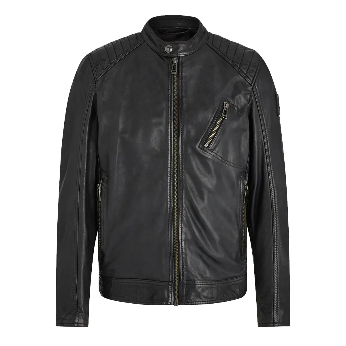 Black ‘V Racer 2.0’ Cheviot Leather Jacket  Belstaff   