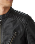 Black ‘V Racer 2.0’ Cheviot Leather Jacket  Belstaff   