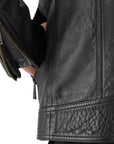 Black ‘V Racer 2.0’ Cheviot Leather Jacket  Belstaff   