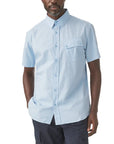 Sky Blue ‘Pitch’ Cotton Twill Short Sleeved Shirt  Belstaff   