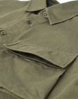 True Olive Garment Dyed Cotton Scale Shirt  Belstaff   