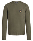 True Olive Lambswool Watch Crew Neck Jumper Crew Neck Belstaff   