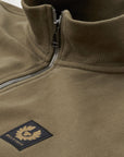 True Olive Zip-Through Cotton Sweatshirt  Belstaff   