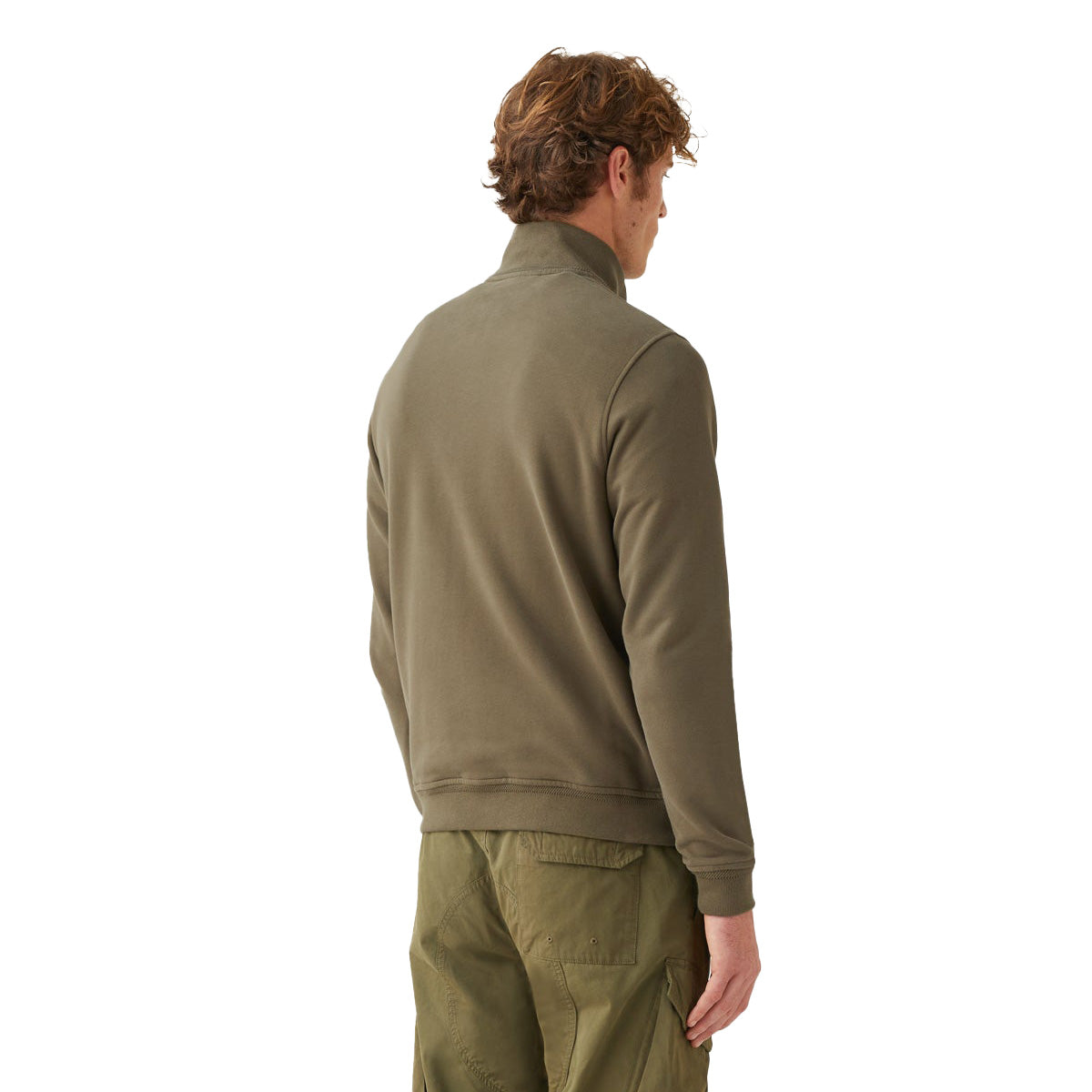 True Olive Zip-Through Cotton Sweatshirt  Belstaff   