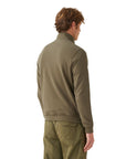 True Olive Zip-Through Cotton Sweatshirt  Belstaff   