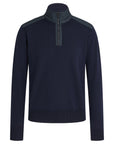 Washed Navy Wool Kilmington Quarter Zip Jumper  Belstaff   