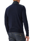 Washed Navy Wool Kilmington Quarter Zip Jumper  Belstaff   