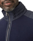 Washed Navy Wool Kilmington Quarter Zip Jumper  Belstaff   